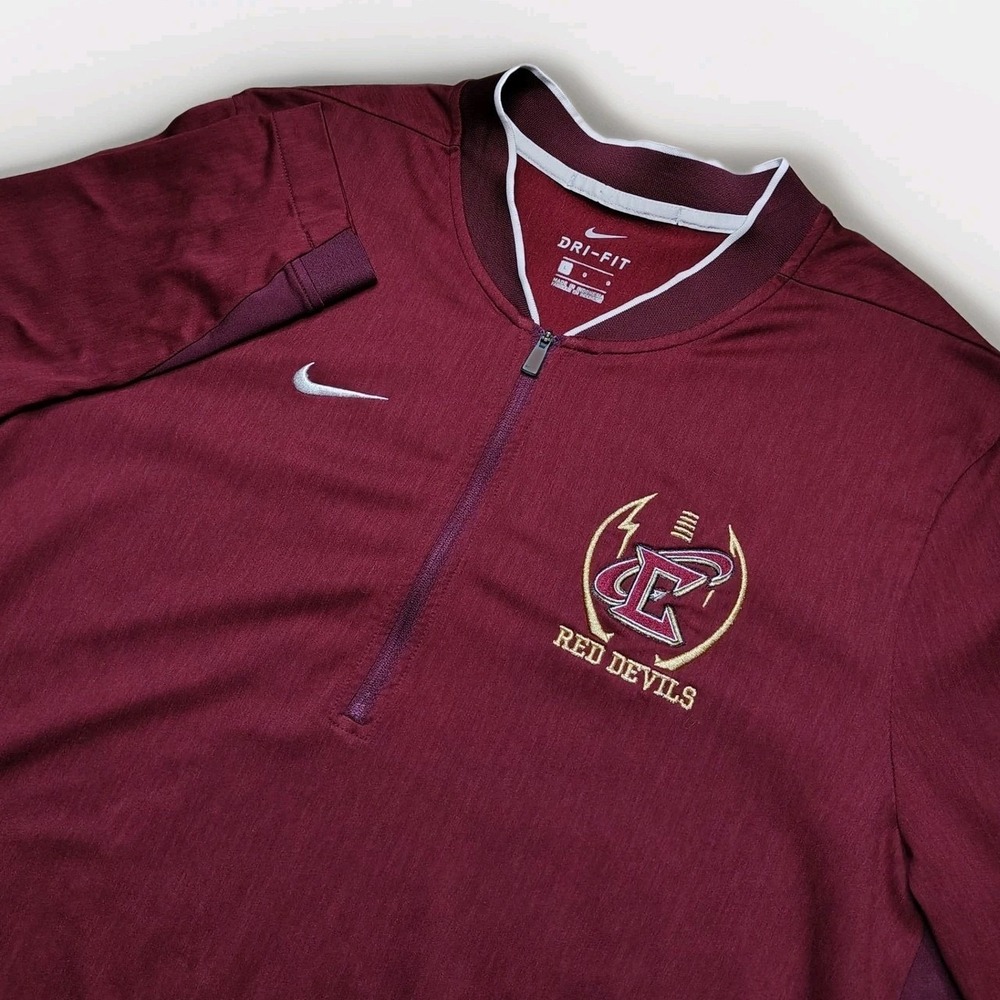 Nike Dri-FIT Pullover Men's L 1/4 Zip Blade Collar Long Sleeve Eureka Red Devils